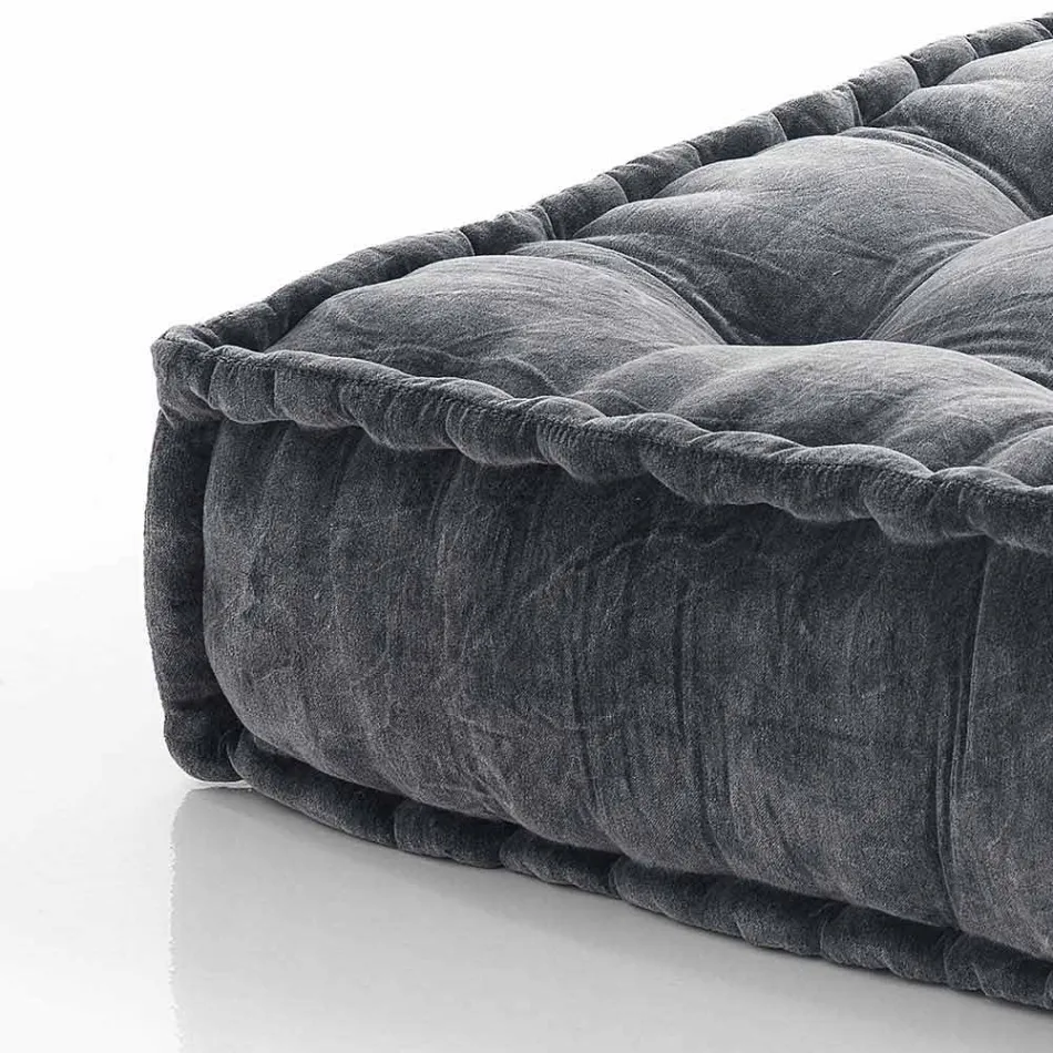 Etnisk firkantet pouf i lappet stof eller fløjlsfiber Viadurini