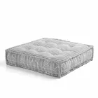 Etnisk firkantet pouf i lappet stof eller fløjlsfiber Viadurini