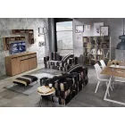 Etnisk firkantet pouf i lappet stof eller fløjlsfiber Viadurini