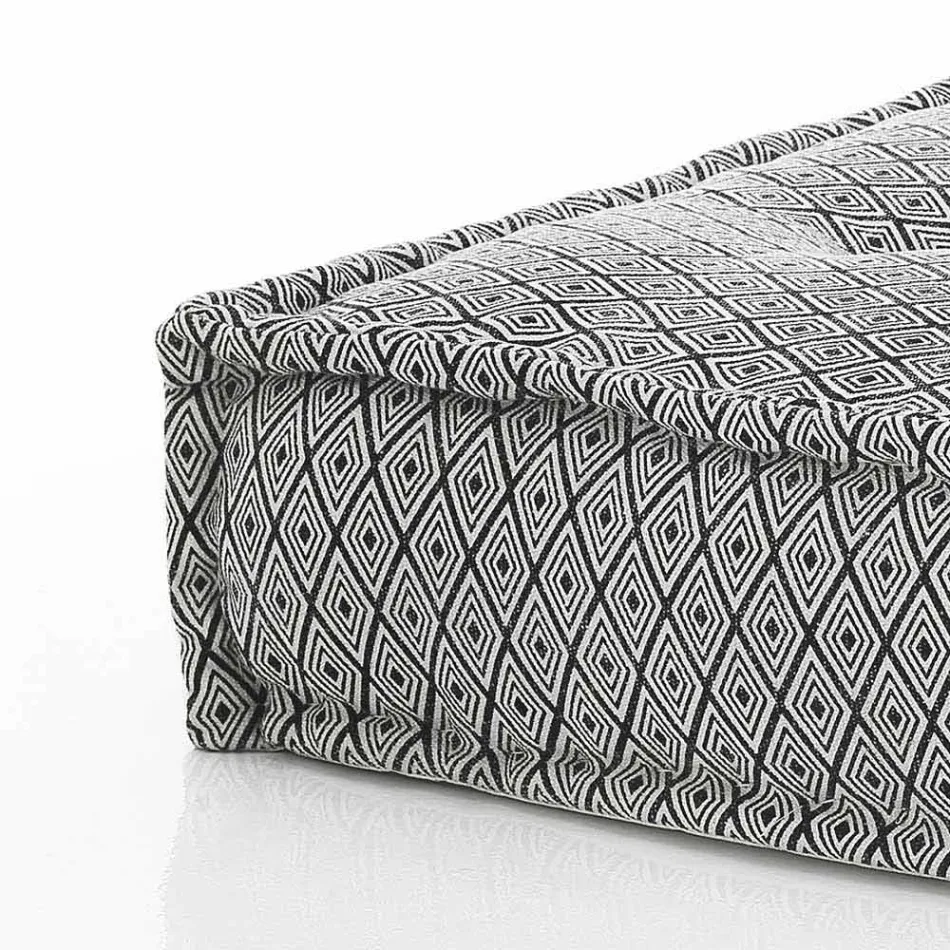 Etnisk firkantet pouf i lappet stof eller fløjlsfiber Viadurini
