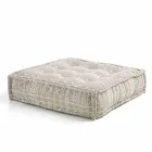 Etnisk firkantet pouf i lappet stof eller fløjlsfiber Viadurini