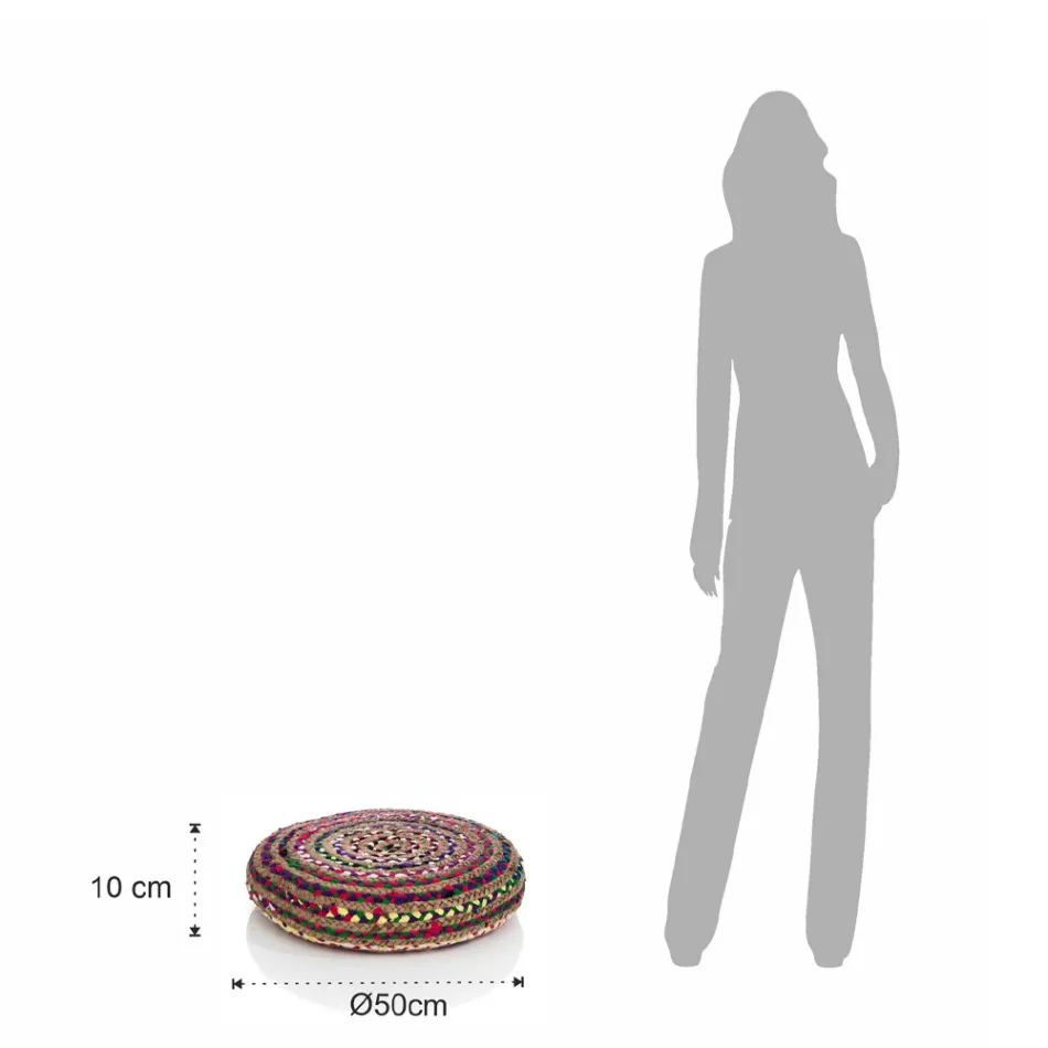 Puf i jute og polystyren i 2 forskellige størrelser - Rust Viadurini
