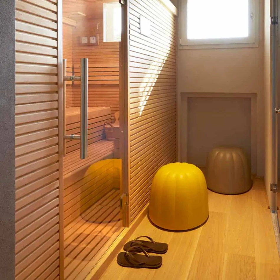 Blødfarvet pouf Slide Gelee i polyurethan lavet i Italien Viadurini