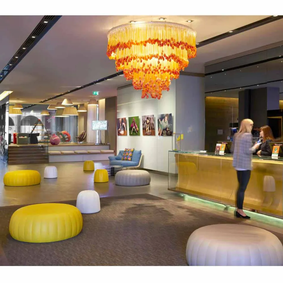 Blødfarvet pouf Slide Gelee i polyurethan lavet i Italien Viadurini