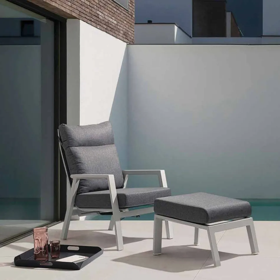 Puffefodstøtte i aftageligt stof og malet aluminium - Nathy Viadurini