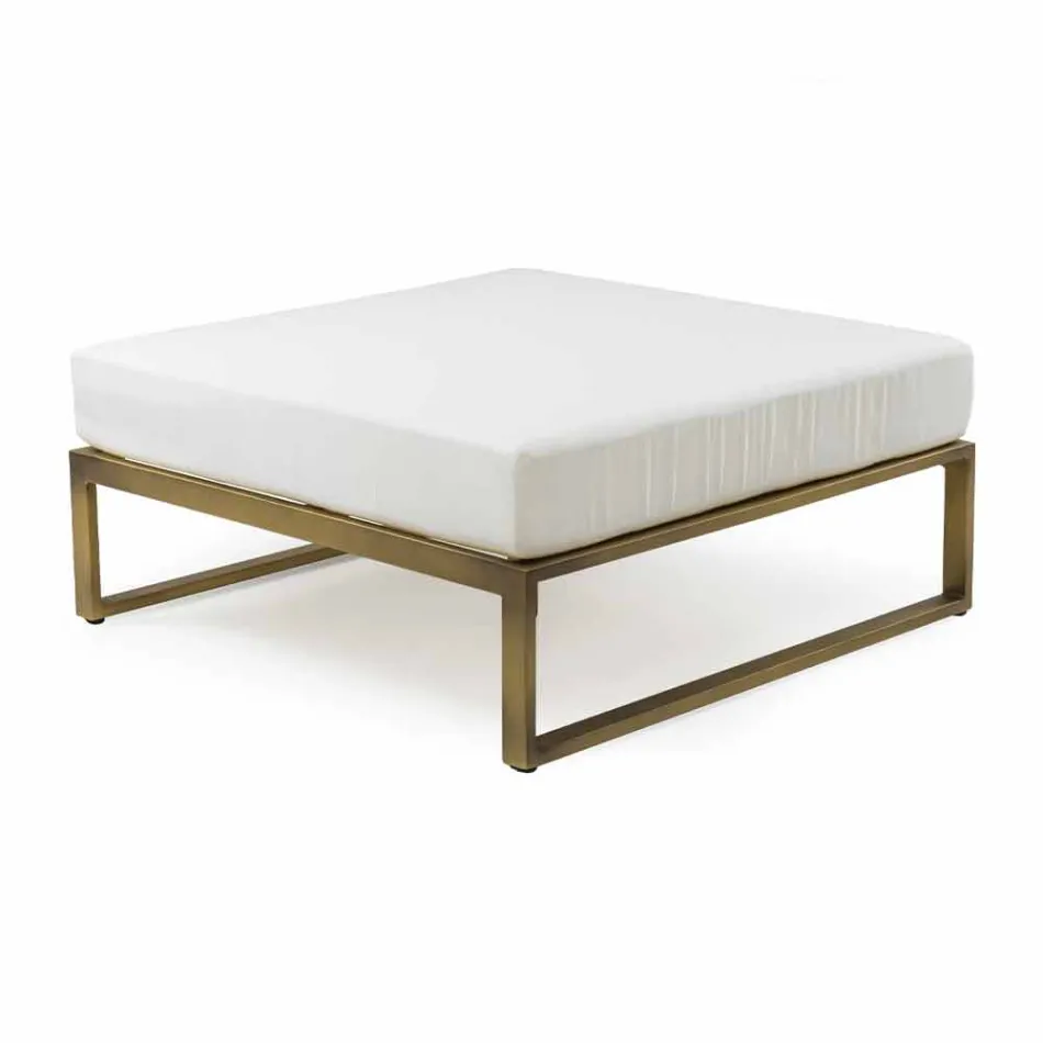 Firkantet puf til udendørs aluminium 3 finish luksusdesign - Julie Viadurini