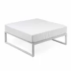 Firkantet puf til udendørs aluminium 3 finish luksusdesign - Julie Viadurini