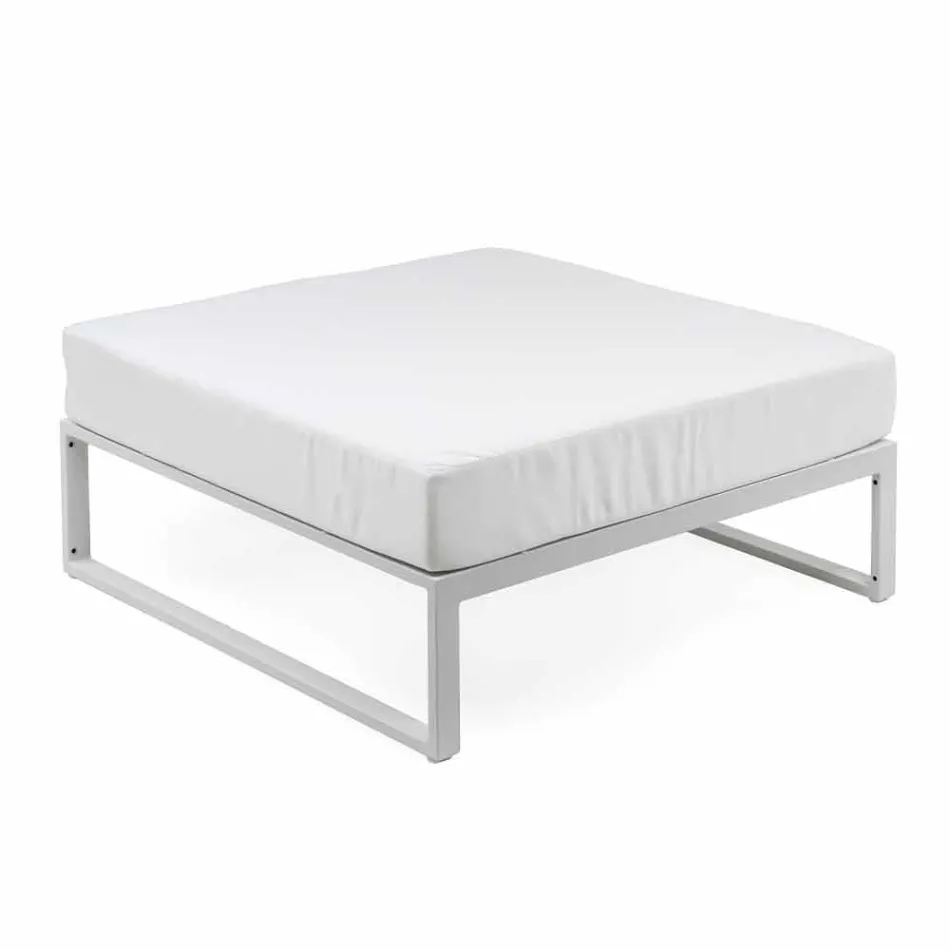 Firkantet puf til udendørs aluminium 3 finish luksusdesign - Julie Viadurini