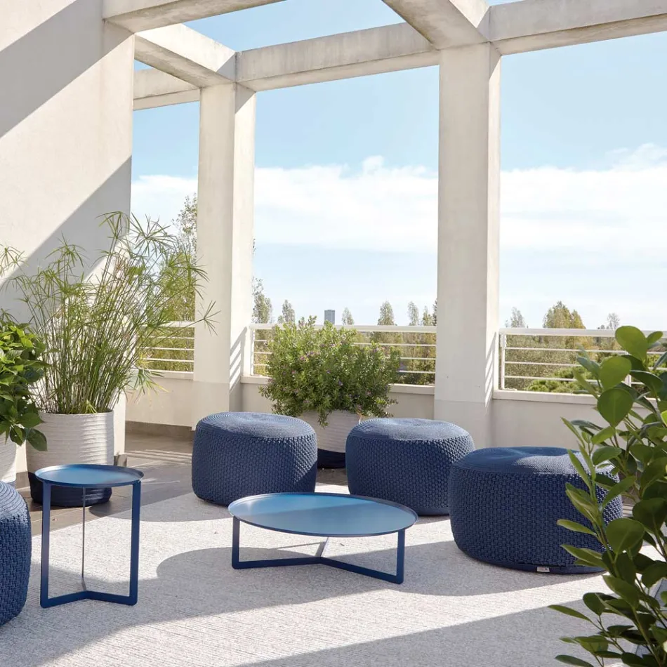 Rund havepuf i polypropylen i 3 farver Made in Italy - Francisco Viadurini