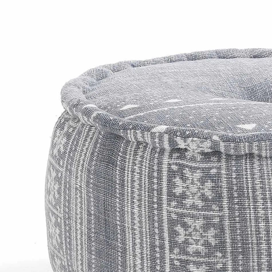 Rund Pouf af etnisk design i lappet stof eller fløjlsfiber Viadurini
