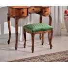 Klassisk stil puf i valnøddetræ og stof lavet i Italien - Luksus Viadurini