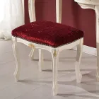 Klassisk stil puf i valnøddetræ og stof lavet i Italien - Luksus Viadurini