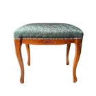 Klassisk stil puf i valnøddetræ og stof lavet i Italien - Luksus Viadurini