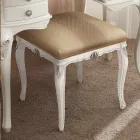 Klassisk stil puf i træ dækket af stof lavet i Italien - Cambrige Viadurini