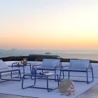 Puf sofabord til haven Design i farvet metal lavet i Italien - Karol Viadurini