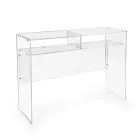 Praktisk fritstående skrivebord i gennemsigtig plexiglas fremstillet i Italien - Ghea Viadurini