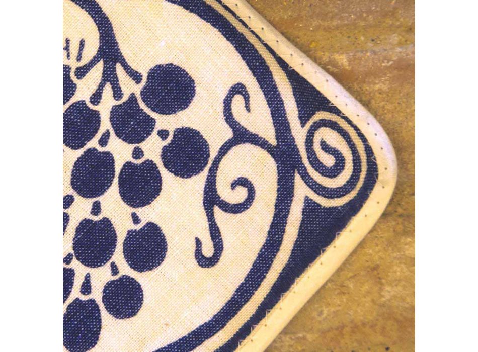 Potholdere af italiensk kunst i rent linned med håndtryk enkeltstykke - mærker Viadurini