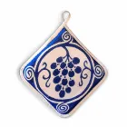 Potholdere af italiensk kunst i rent linned med håndtryk enkeltstykke - mærker Viadurini