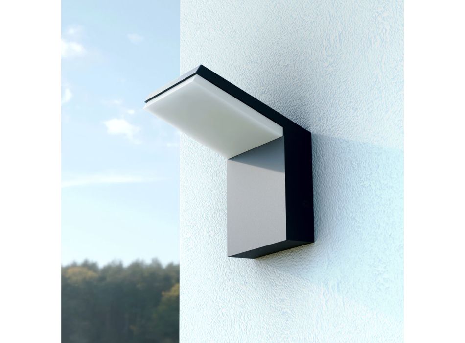18W LED udendørs væglampe i hvid eller sort aluminium - Nerea Viadurini