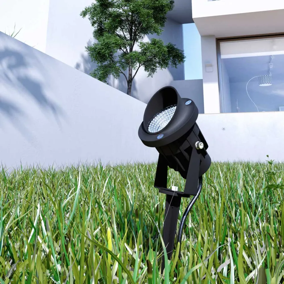 Projektor LED forsænket spotlight i matsort aluminium 4 stk - Obrina Viadurini