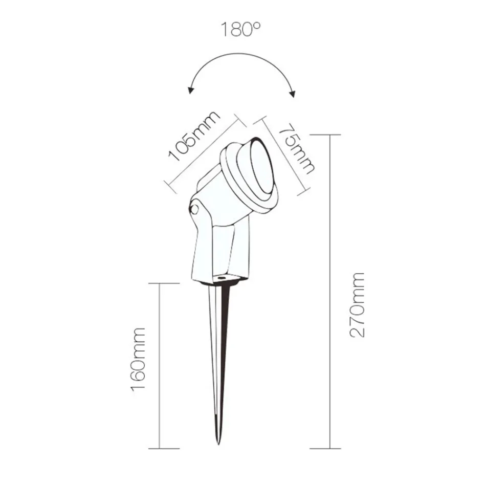 Projektor LED forsænket spotlight i matsort aluminium 4 stk - Obrina Viadurini