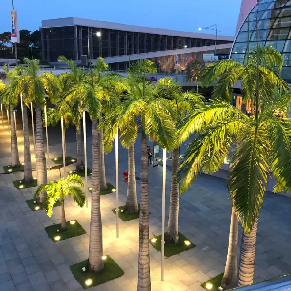 Rund spotlight med LED udendørs i rustfrit stål - Dakota Viadurini