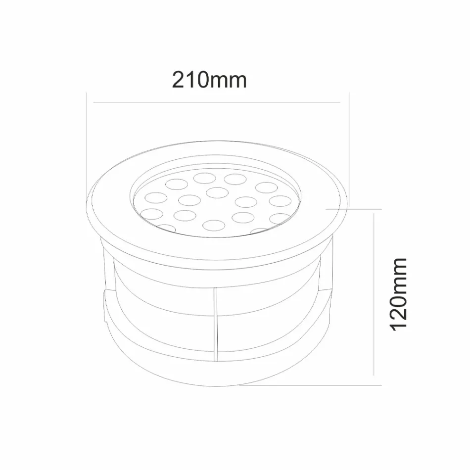 Rund spotlight med LED udendørs i rustfrit stål - Dakota Viadurini