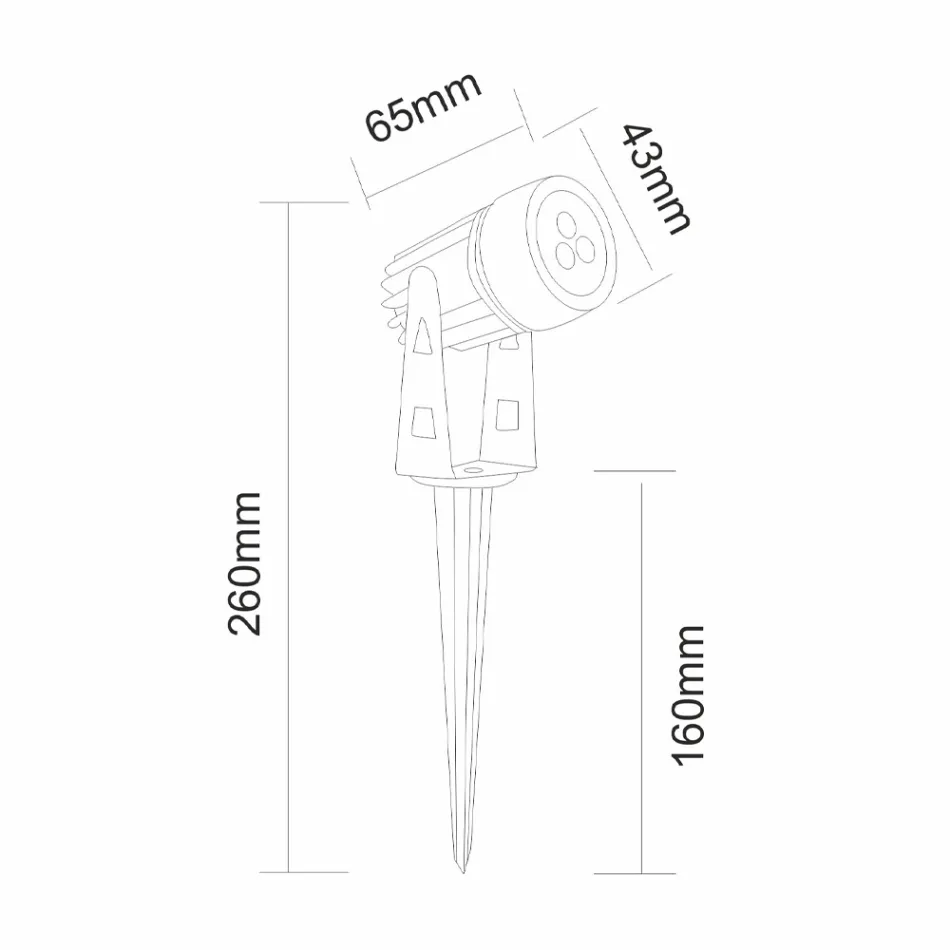 6-delt aluminium rund spotlight med LED udendørs projektor - Erio Viadurini