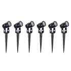 6-delt aluminium rund spotlight med LED udendørs projektor - Erio Viadurini