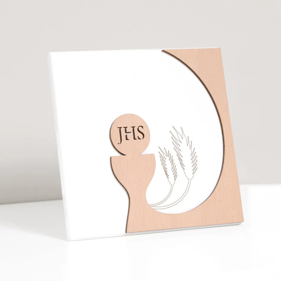 Lille billede, der forestiller eukaristien lasergraveret Made in Italy - Ingrid Viadurini