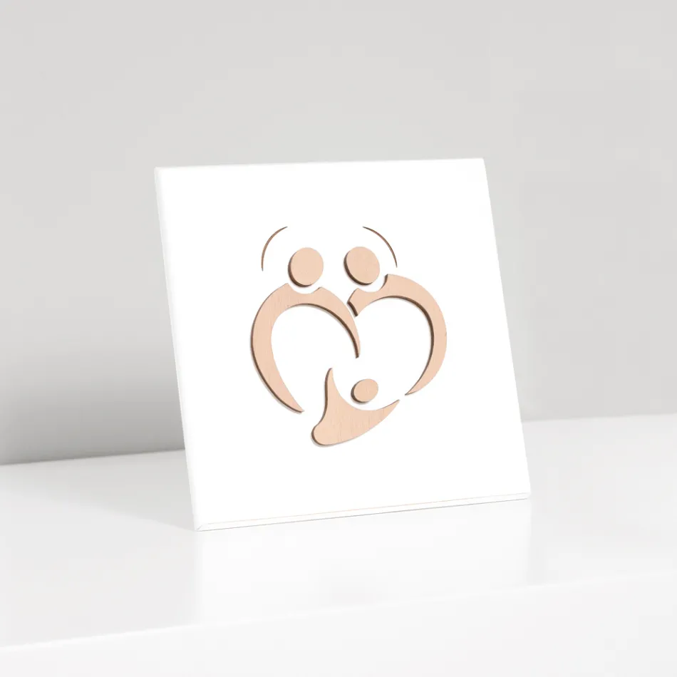 Hellig familiebillede med lasergravering lavet i Italien - Zuleika Viadurini