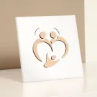 Hellig familiebillede med lasergravering lavet i Italien - Zuleika Viadurini