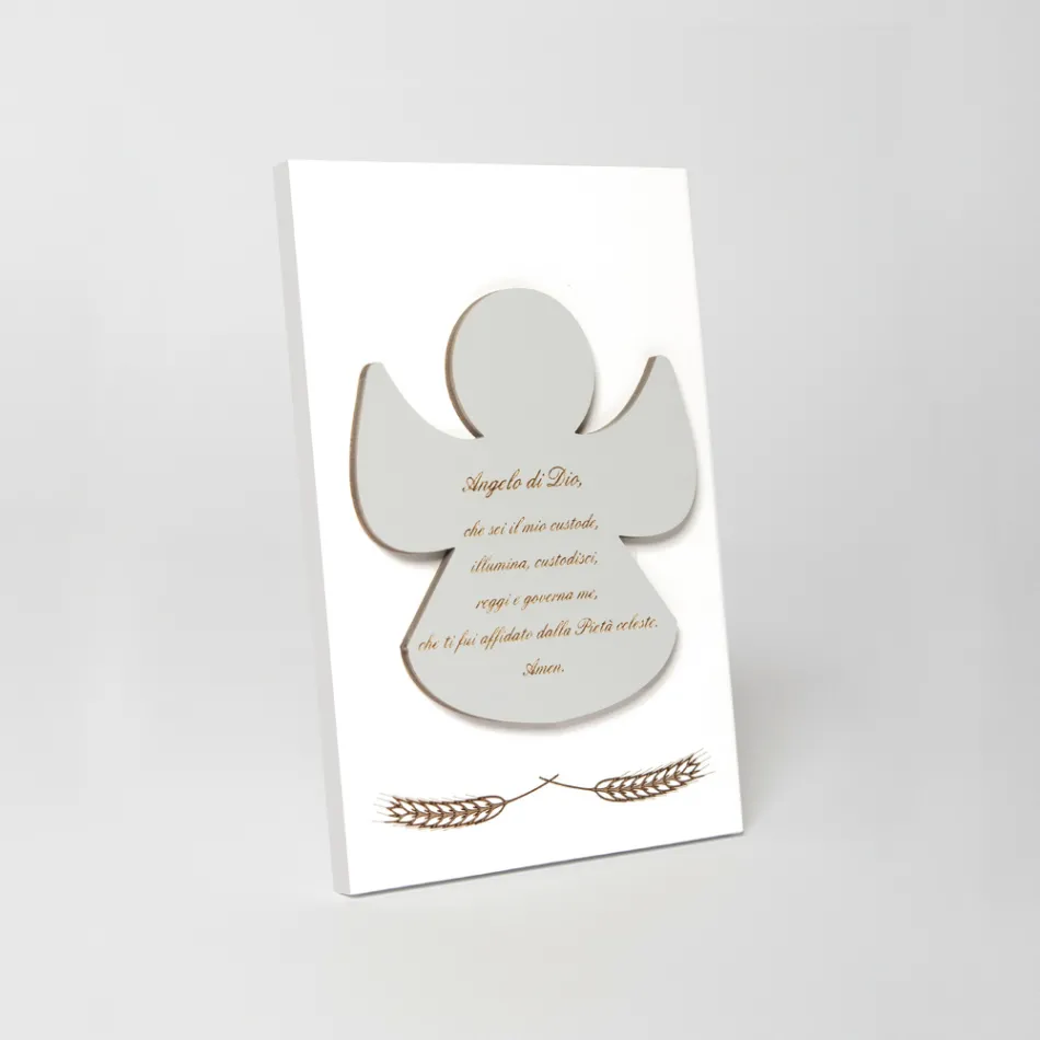 Lasergraveret billede af en velsignet engel lavet i Italien - Alain Viadurini