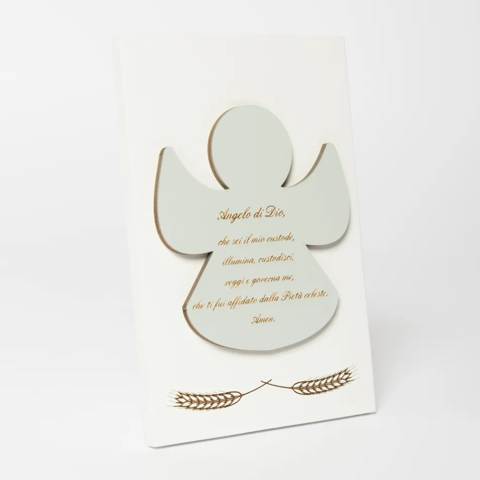 Lasergraveret billede af en velsignet engel lavet i Italien - Alain Viadurini