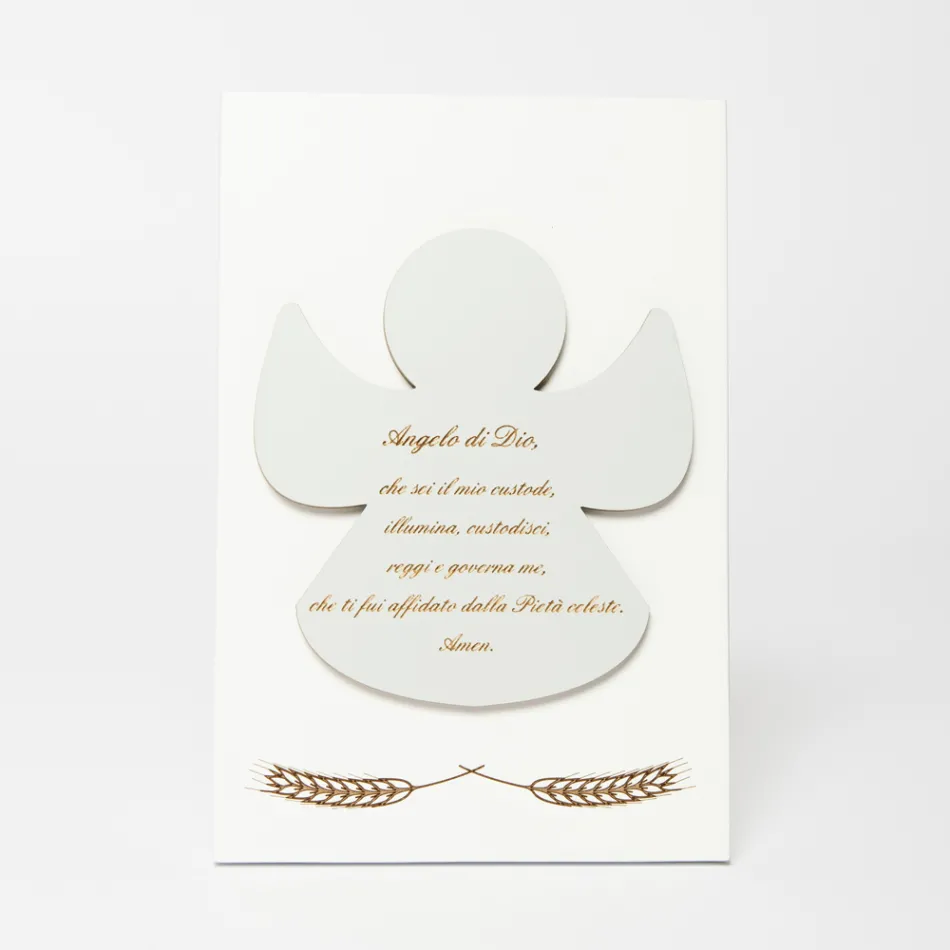 Lasergraveret billede af en velsignet engel lavet i Italien - Alain Viadurini