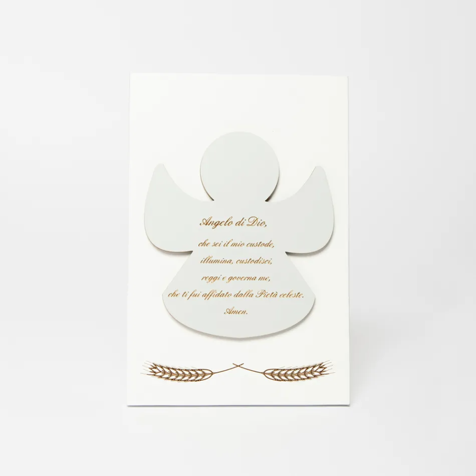 Lasergraveret billede af en velsignet engel lavet i Italien - Alain Viadurini