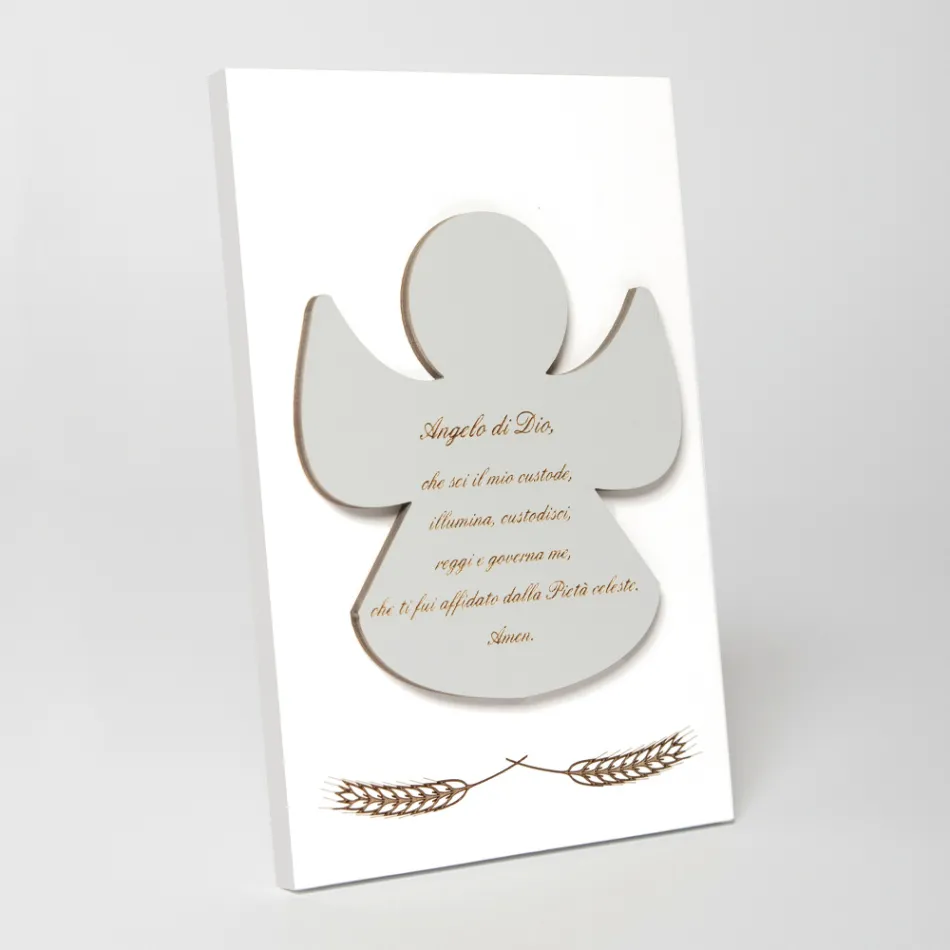 Lasergraveret billede af en velsignet engel lavet i Italien - Alain Viadurini