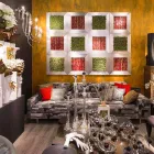 Moderne vægbillede i metal og kunstige blomster fremstillet i Italien - Gonio Viadurini