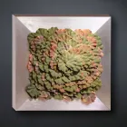 Moderne vægbillede i metal og kunstige blomster fremstillet i Italien - Gonio Viadurini