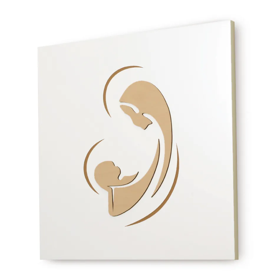 Lasergraveret billede af madonnaen med barnet lavet i Italien - Bashira Viadurini