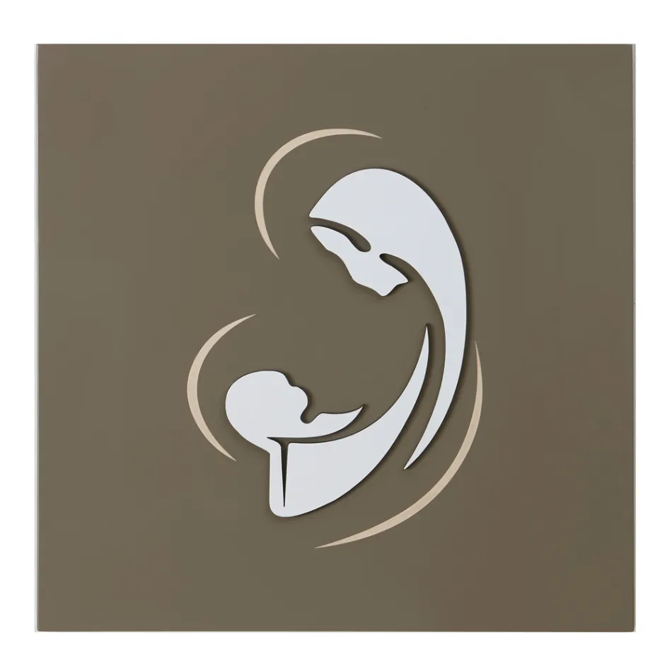 Lasergraveret billede af madonnaen med barnet lavet i Italien - Bashira Viadurini