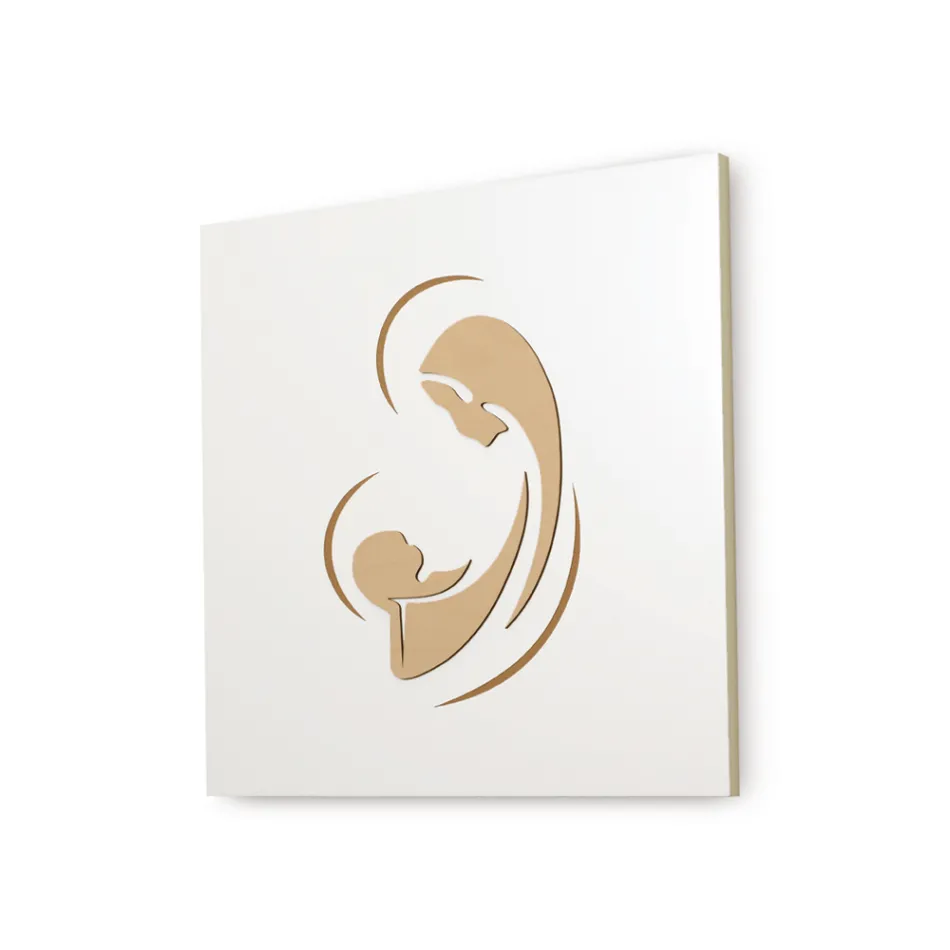 Lasergraveret billede af madonnaen med barnet lavet i Italien - Bashira Viadurini