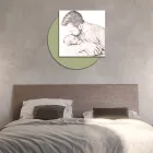 Træbillede med print af far, der kysser sin søn Lavet i Italien - Belgien Viadurini