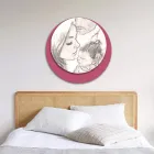 Træbillede med print af en forenet familie Made in Italy - Canada Viadurini