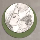 Træbillede med print af en forenet familie Made in Italy - Canada Viadurini