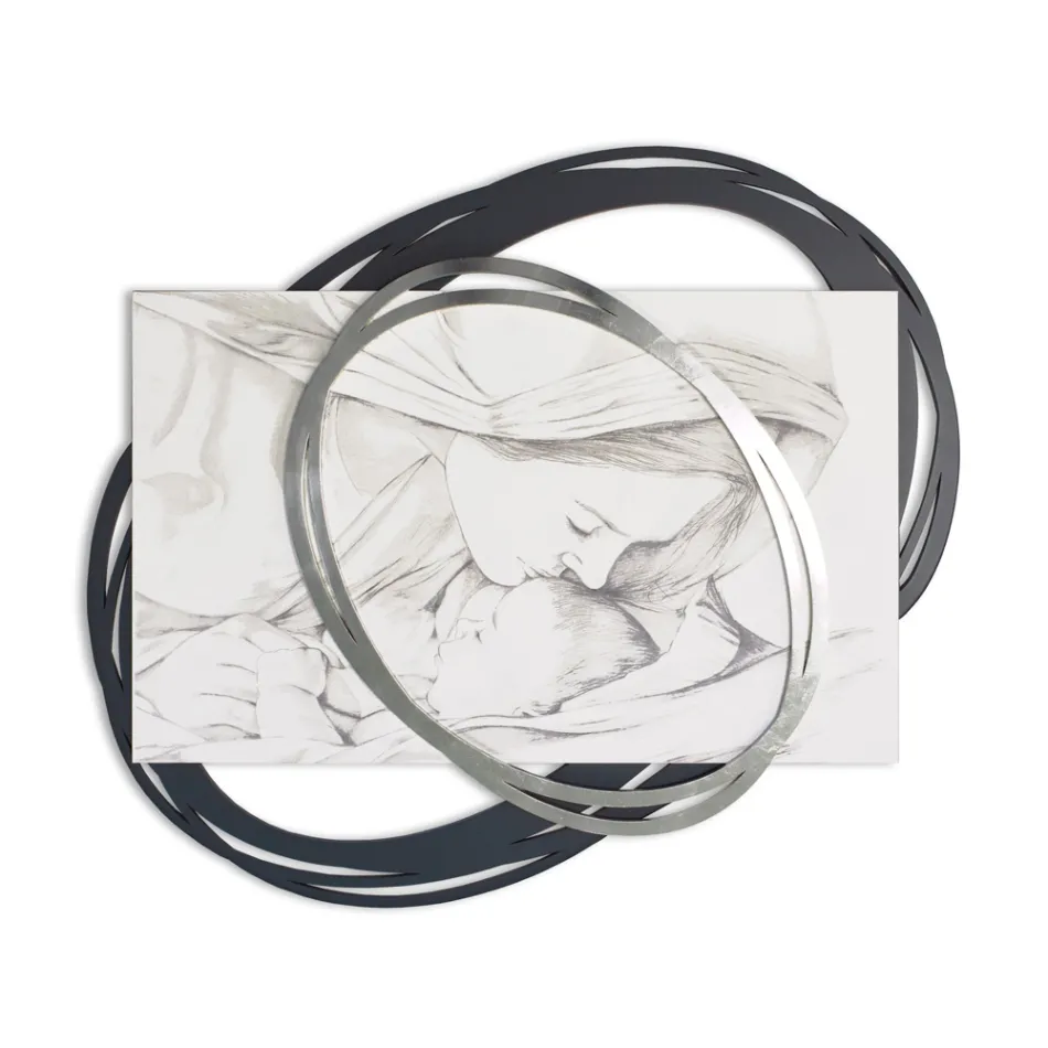 Lasergraveret billede med Marias kys til Jesus lavet i Italien - Sylvie Viadurini