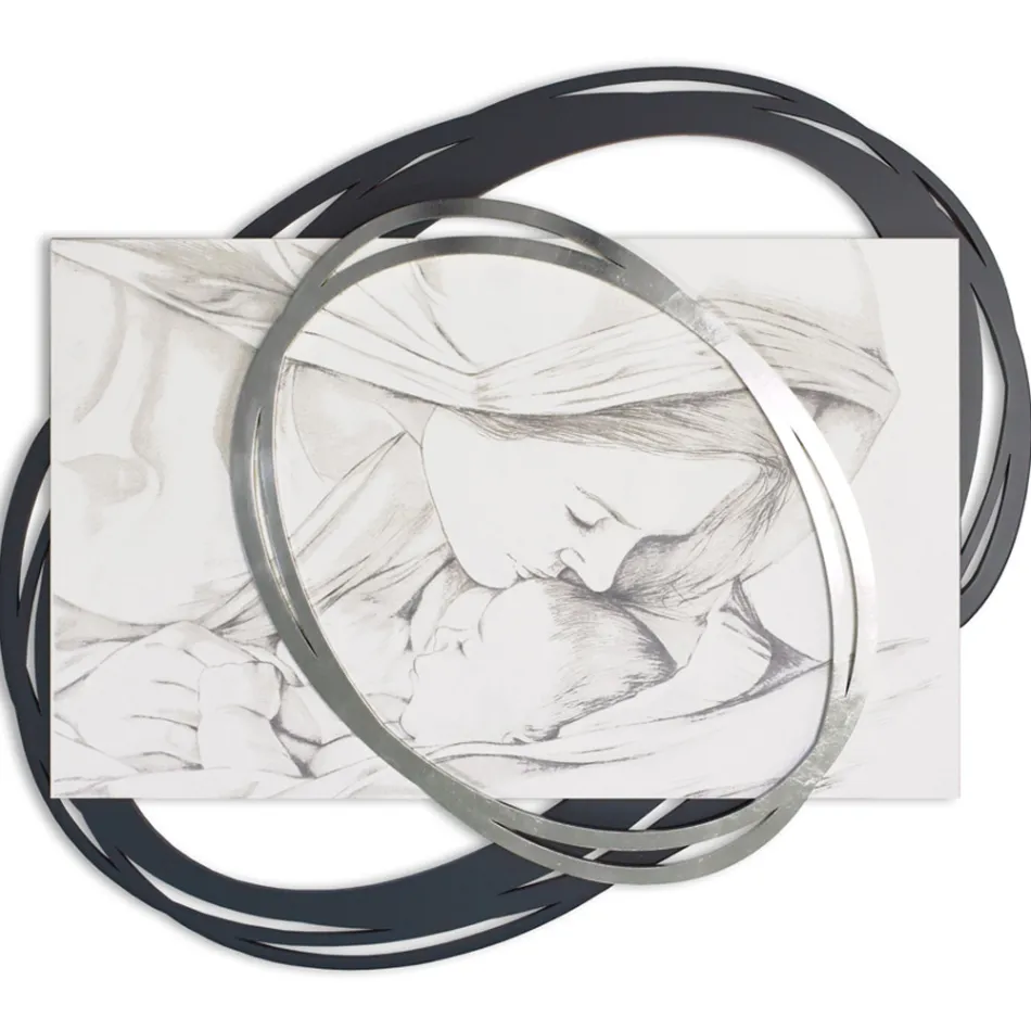 Lasergraveret billede med Marias kys til Jesus lavet i Italien - Sylvie Viadurini