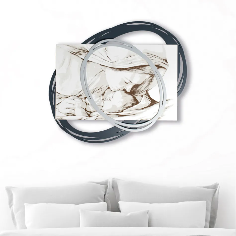 Lasergraveret billede med Marias kys til Jesus lavet i Italien - Sylvie Viadurini