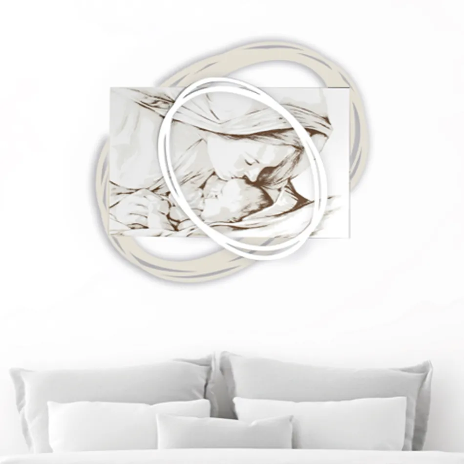 Lasergraveret billede med Marias kys til Jesus lavet i Italien - Sylvie Viadurini