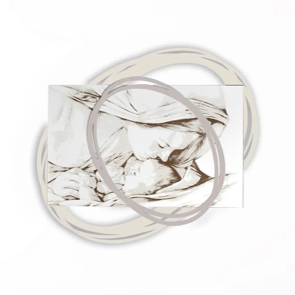 Lasergraveret billede med Marias kys til Jesus lavet i Italien - Sylvie Viadurini